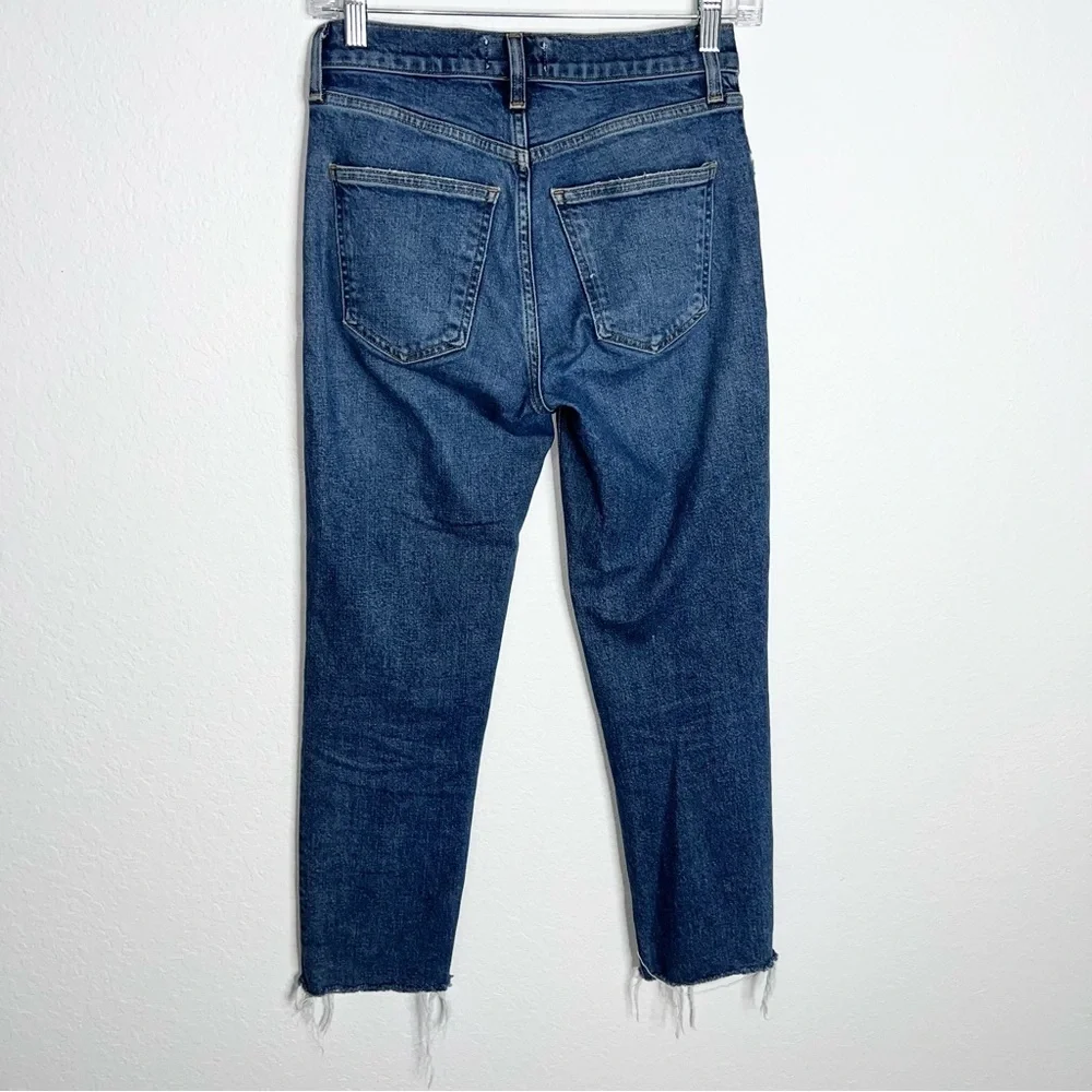 AGOLDE Jeans Women’s 24 Kye Straight Crop Frayed Raw Hem B29